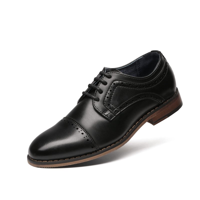 Bruno Marc Big Kid Prince_K_1 Black Boy's Classic Oxfords Dress Shoes Size 4 M US Big Kid - Image 1
